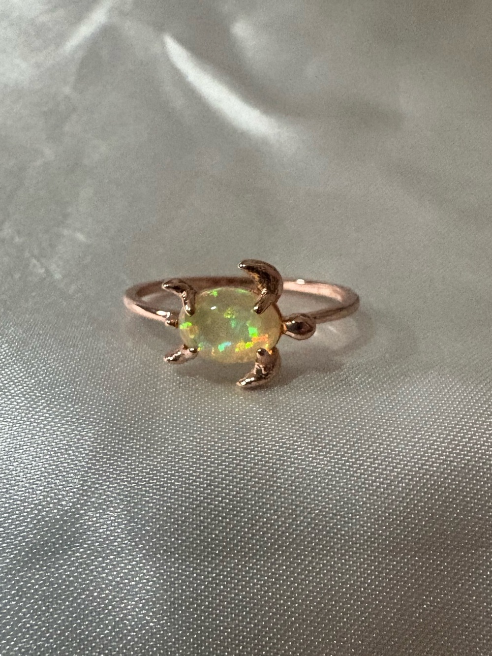 Pura Vida Rose Gold Opal Turtle Ring